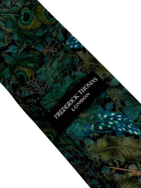 Liberty style peacock feather design tie